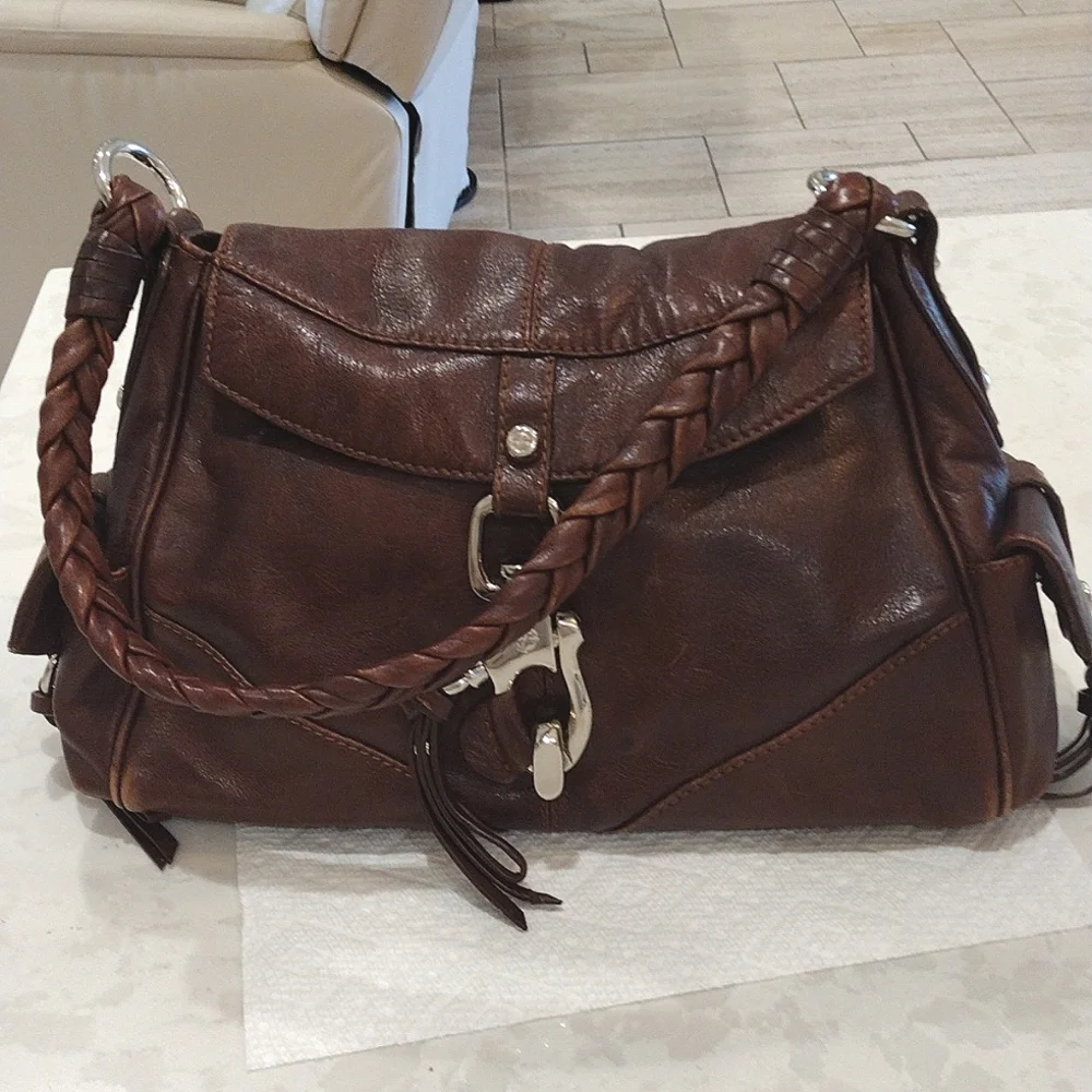 Francesco Biasia Hobo Bag Rich Soft Brown Leather / Suede - Picture 6 of 16